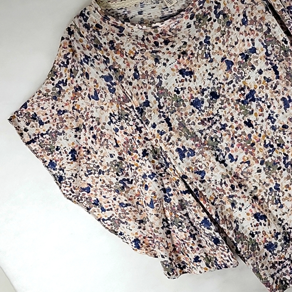 Westbound Multicolored Flutter Awing Sleeve Top S… - image 4